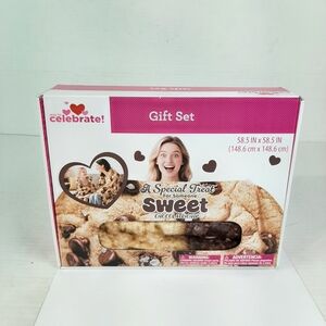 🔥Chocolate Chip Cookie Blanket Gift Set 58.5" x 58.5" Valentine's Day